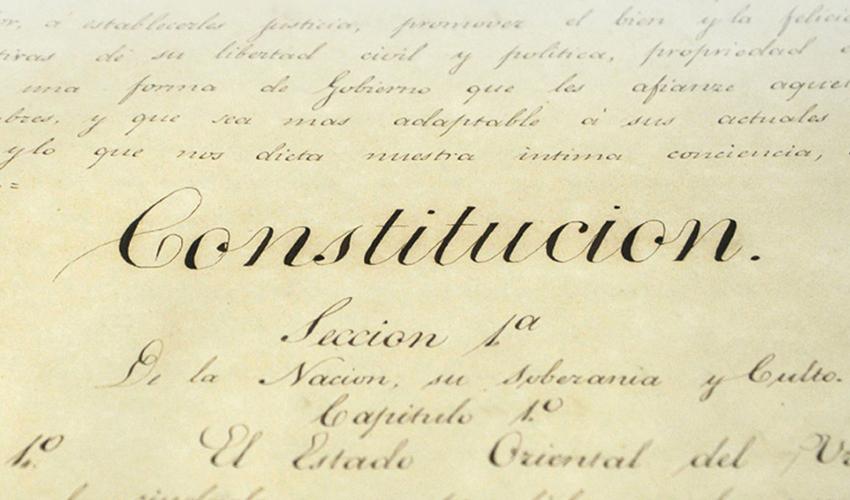 Jura de la Constitución Placa con la palabra Constitución