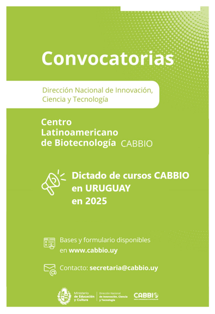 Convocatoria 2024 para dictado de CURSOS CABBIO en Uruguay en 2025 Afiche Convocatoria 2024 para dictado de CURSOS CABBIO en Uruguay en 2025