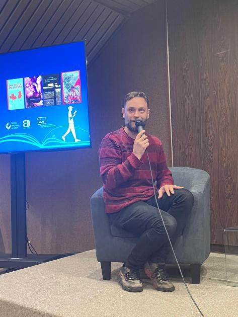 Matías Núñez en la presentación de proyectos seleccionados «Crónicas de acá» Matías Núñez en la presentación de proyectos seleccionados «Crónicas de acá»