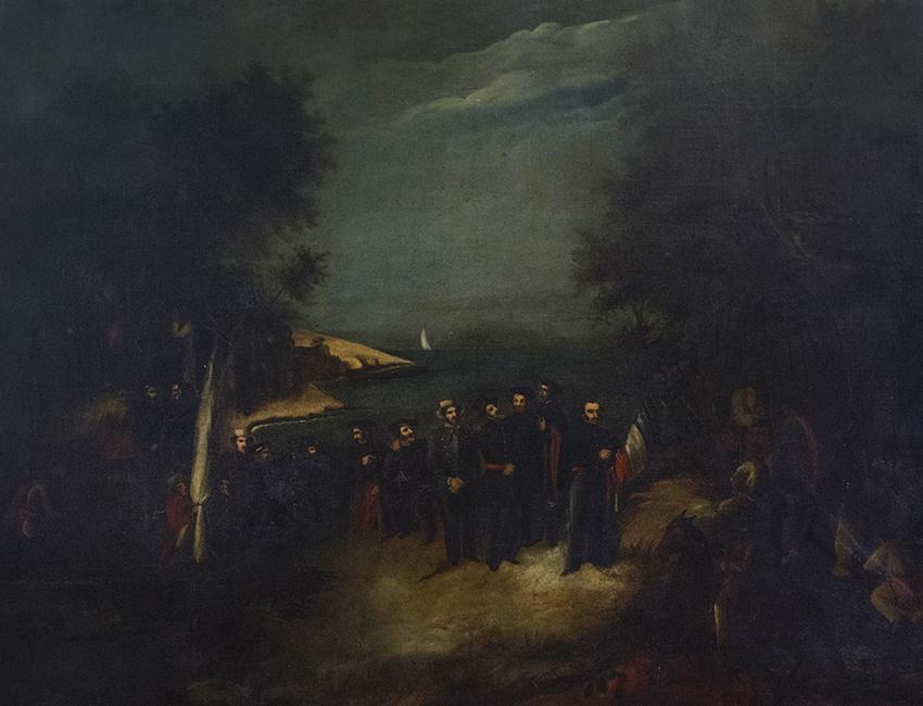 Desembarco de los treinta y tres Orientales Josefa Palacios Óleo sobre tela con bastidor 1854 MHN