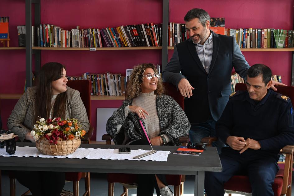 Inauguración de biblioteca multimodal en la Unidad N.º24 de Mercedes, Soriano Autoridades