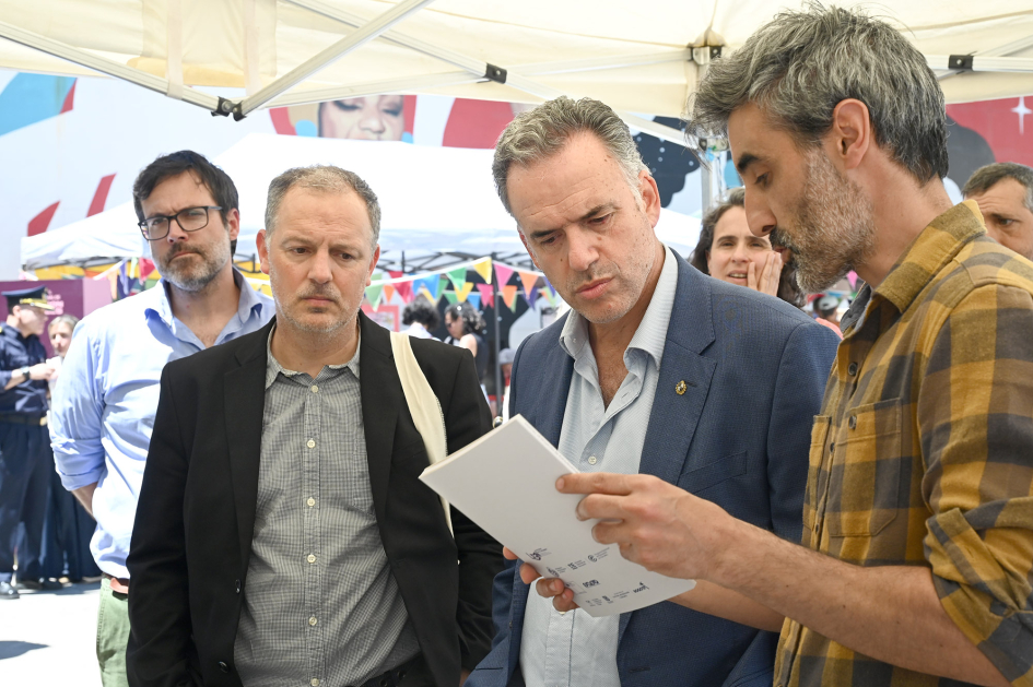 Presidente Yamandú Orsi y director nacional de Educación Gabriel Quirici