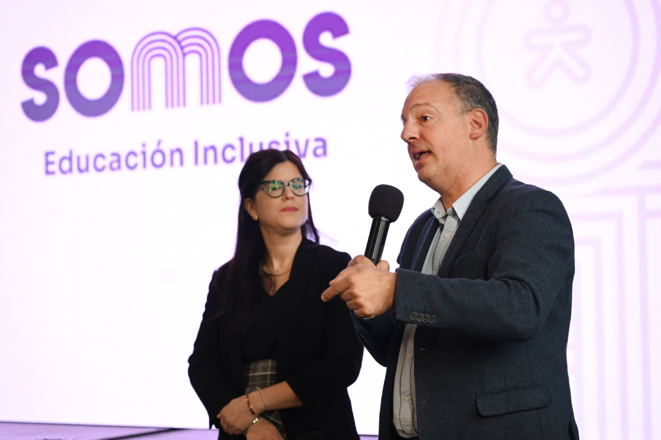 Director DNE, Gabriel Quirici y coordinadora de Educación Inclusiva Carolina Sanguinetti