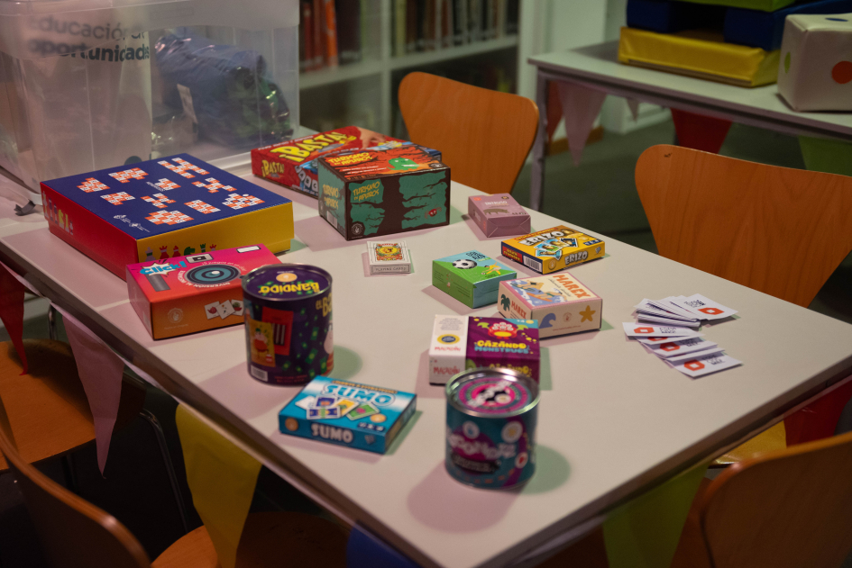 El set de juegos fue aportado por CCE y complementado por Espacios MEC Mesa con juegos