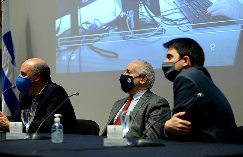 Ministro de Trabajo y Seguridad Social, Pablo Mieres, ministro de Educación y Cultura, Pablo da Silveira y director del INJU, Felipe Paullier