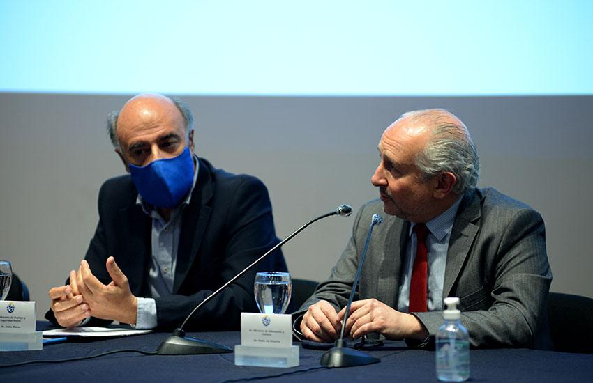 Ministro de Trabajo y Seguridad Social, Pablo Mieres y ministro de Educación y Cultura, Pablo da Silveira