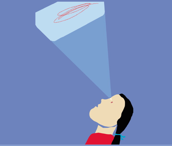 Persona en vector proyectando una luz