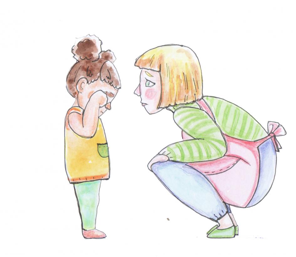 Ilustración Niña y adulto