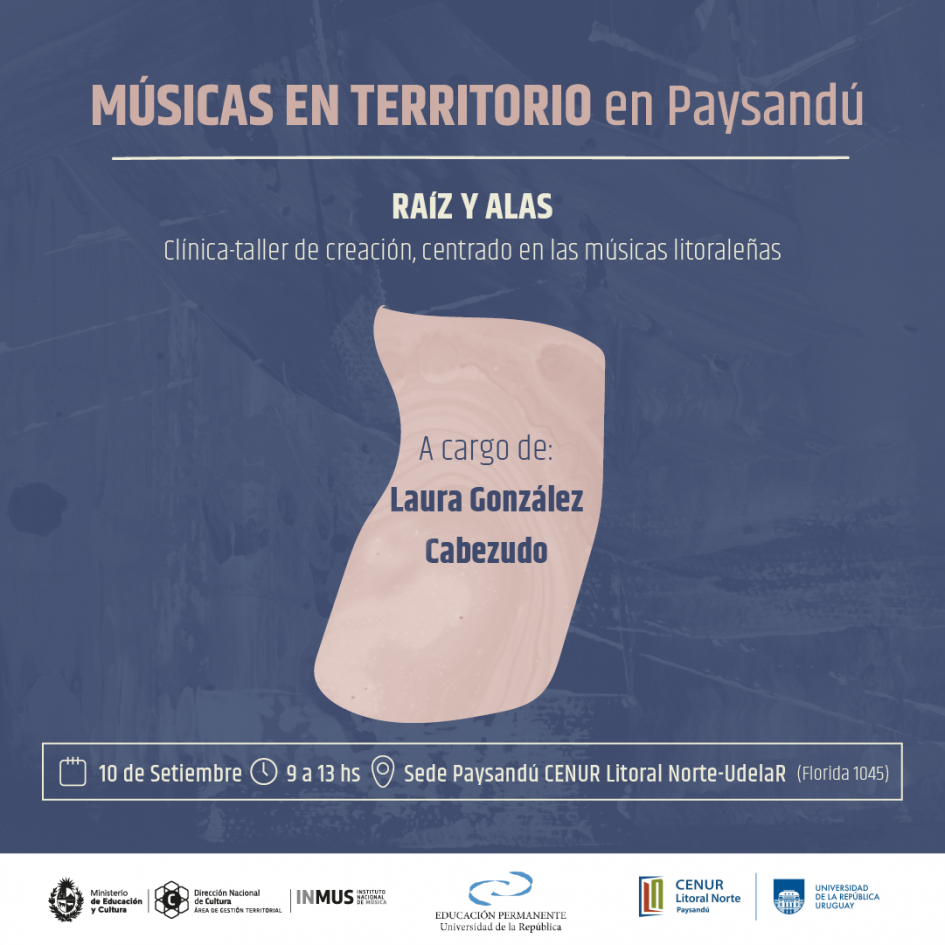 afiche informativo taller sobre las músicas litoraleñas en Paysandú