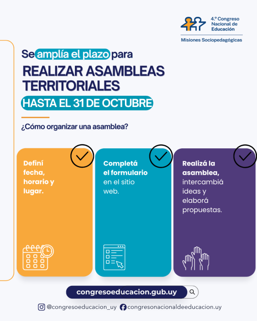 Asambleas Territoriales por el Congreso Nacional de Educación Flyer del Congreso Nacional de Educación