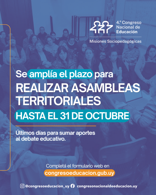 Asambleas Territoriales por el Congreso Nacional de Educación Flyer del Congreso Nacional de Educación