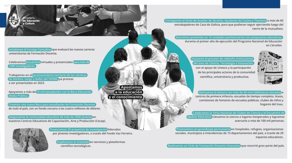 Apostamos a la educación y al conocimiento. Apostamos a la educación y al conocimiento.