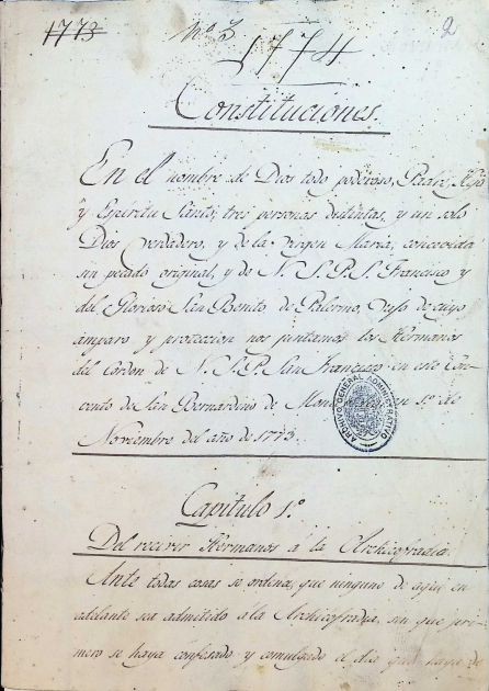 Festividades de San Benito de Palermo. AGA, caja 37, carpeta 4. Documento sobre las festividades de San Benito de Palermo.