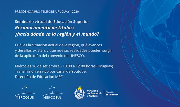 Seminario Reconocimiento de títulos ¿Hacia dónde va la región y el mundo? Seminario Reconocimiento de títulos ¿Hacia dónde va la región y el mundo?