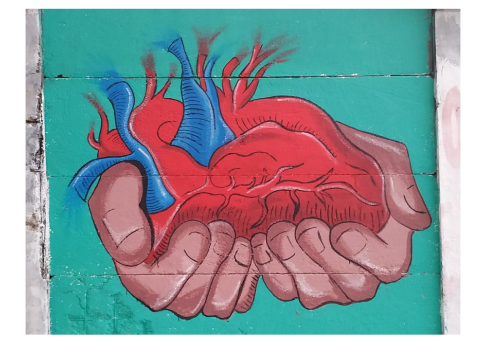 Intervención artística en barrio Ituzaingó mural pintado