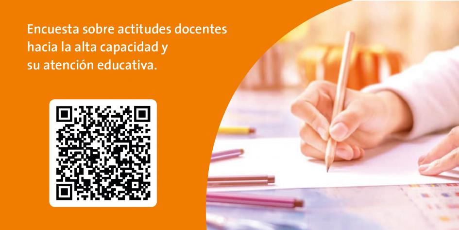Altas Habilidades, formulario a través del código QR que se adjunta textos con manos y Qr
