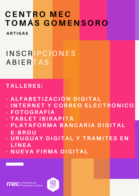 Flyer talleres en Tomás Gomensoro Flyer talleres en Tomás Gomensoro