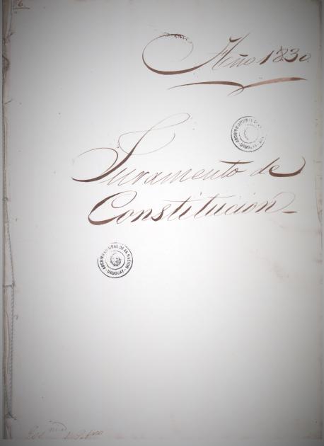 Imagen de carátula de documento de jura de la Constitución