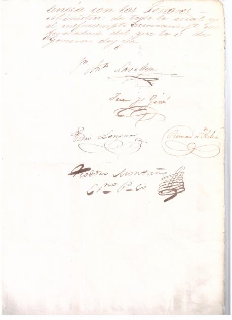 Imagen de firmas de documento de jura de la Constitución.