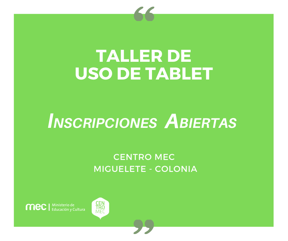 Taller de uso de tablet Taller de uso de tablet