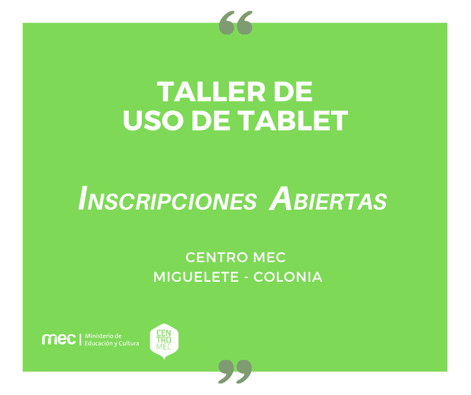 Taller de uso de tablet