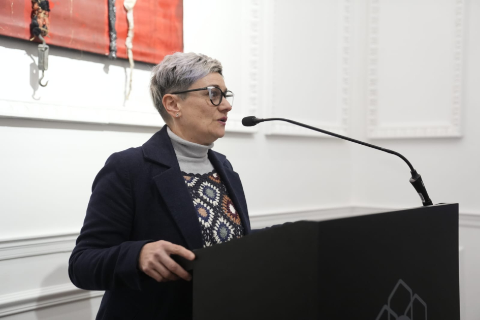 Jefa de la Unidad de Gestión Numismática y Cultural del BCU y co-curadora, María Laura Pintos Jefa de la Unidad de Gestión Numismática y Cultural del BCU y co-curadora, María Laura Pintos