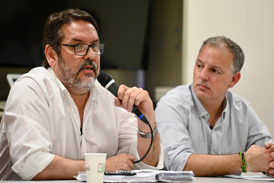 Intendente de Río Negro Guillermo Levratto y director nacional de Educación Gabriel Quirici