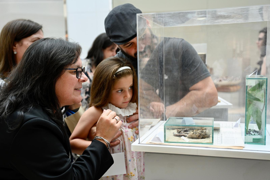 Personas mirando exposición