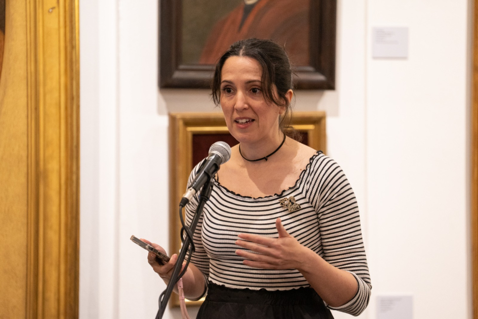 María Noel Silvera durante el coloquio. Fuente: Presidencia.