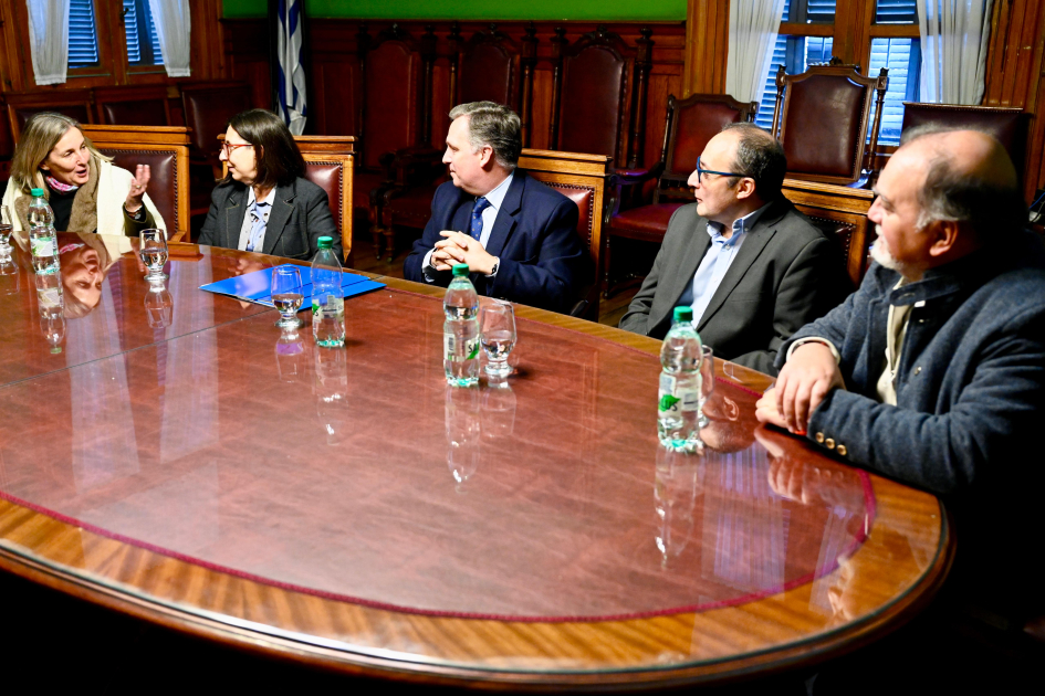 Estudiantes de Notariado realizarán pasantías en la Dirección General de Registros Plano general de la mesa con autoridades