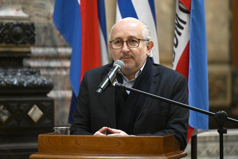 Ministro Pablo da Silveira durante la declaración del pericón como Patrimonio Cultural Inmaterial