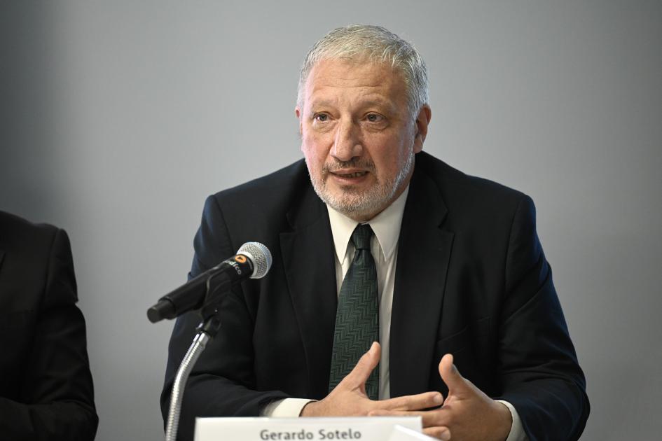 Primer plano del presidente del SECAN, Gerardo Sotelo.