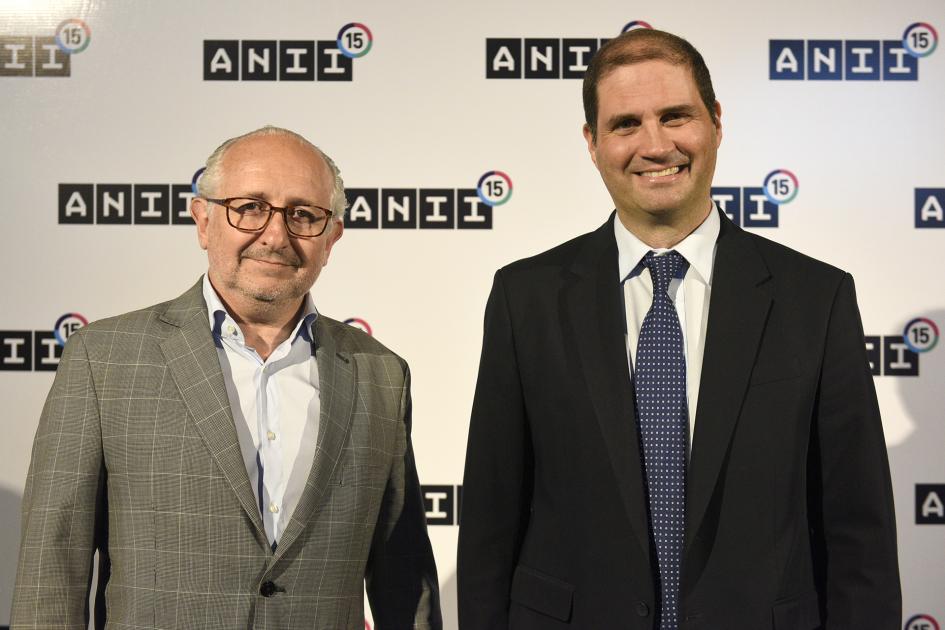 El ministro Pablo da Silveira y el presidente de la Anii, Flavio Caiafa.