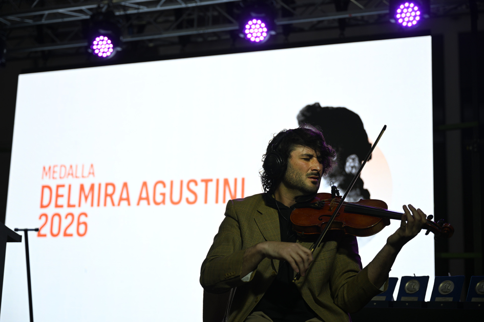 Violinista en el escenario 