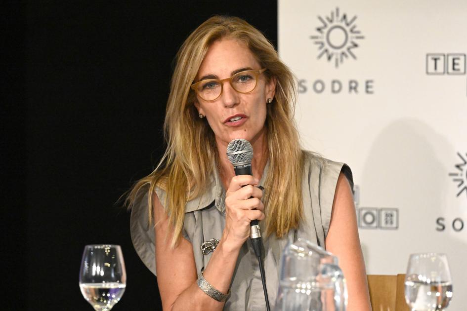 Adela Subra, presidenta del Sodre, en el lanzamiento del convenio con el MIEM.