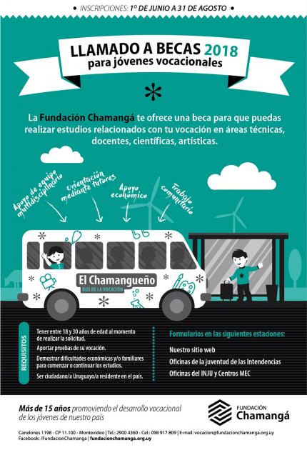 Inscripciones abiertas para Beca de Fundación Chamangá. Inscripciones abiertas para Beca de Fundación Chamangá