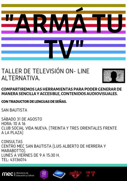 Invitación para participar del Taller «Armá tu TV» Placa de taller