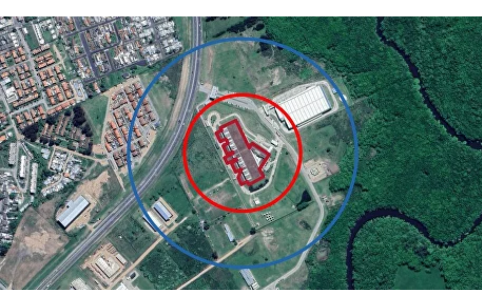 Radio de 300 m alrededor del datacenter donde se concentra la anomalía térmica. Foto: Amenaza Roboto