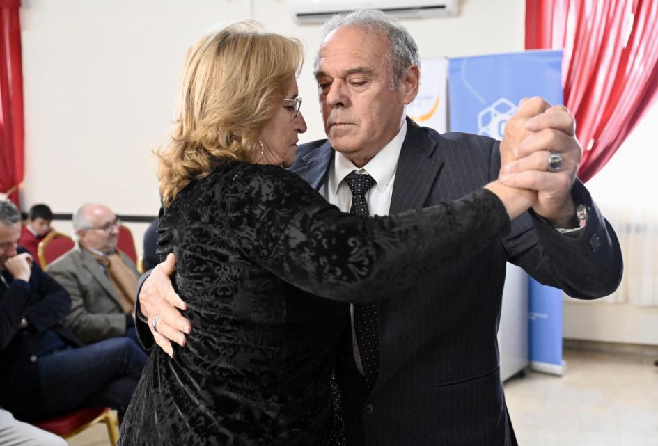 Número artístico de la dupla de bailarines de la localidad, Carmen Recoba y Julio Soria. Número artístico de la dupla de bailarines de la localidad, Carmen Recoba y Julio Soria.
