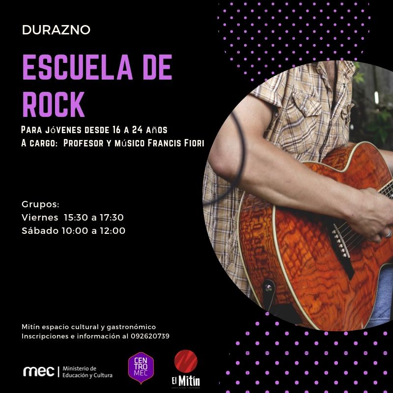 Escuela de rock en Durazno Placa de invitación