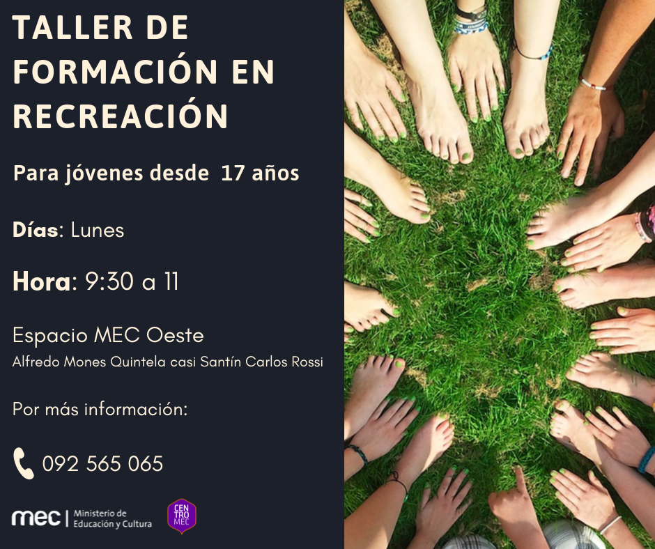 Taller de formación en recreación Placa de taller