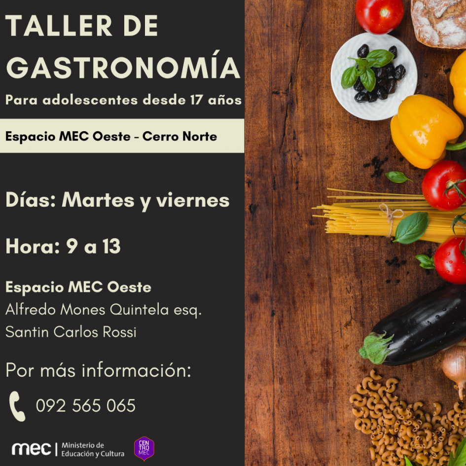 Taller de gastronomía Placa de taller