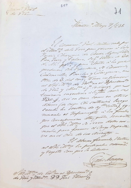Ministerio de Guerra y Marina, Caja 1191, Legajo 28, Folio 147 Ministerio de Guerra y Marina, Caja 1191, Legajo 28, Folio 147