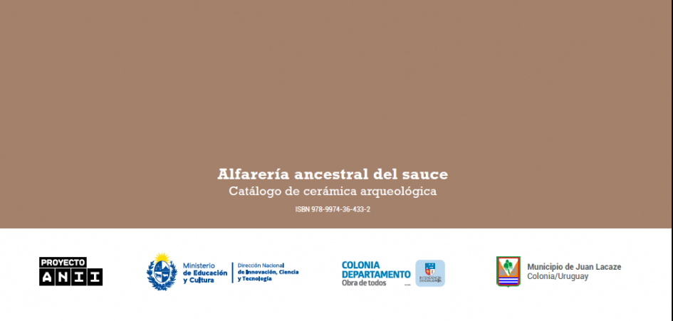 Contratapa - Alfarería Ancestral del Sauce. Catálogo de Cerámica Arqueológica Contratapa del catálogo con logos de instituciones participantes en el proyecto