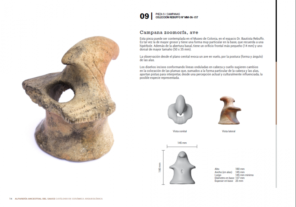 Imagen 9 del catálogo, campana zoomorfa, ave base hipérbole