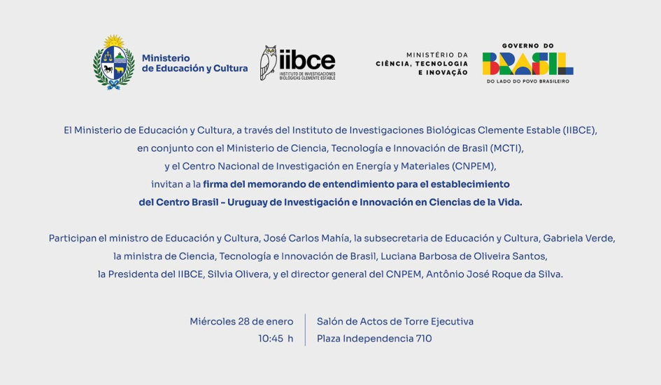 Invitación a la firma del memorando de entendimiento Uruguay-Brasil Invitación a la firma del memorando de entendimiento Uruguay-Brasil
