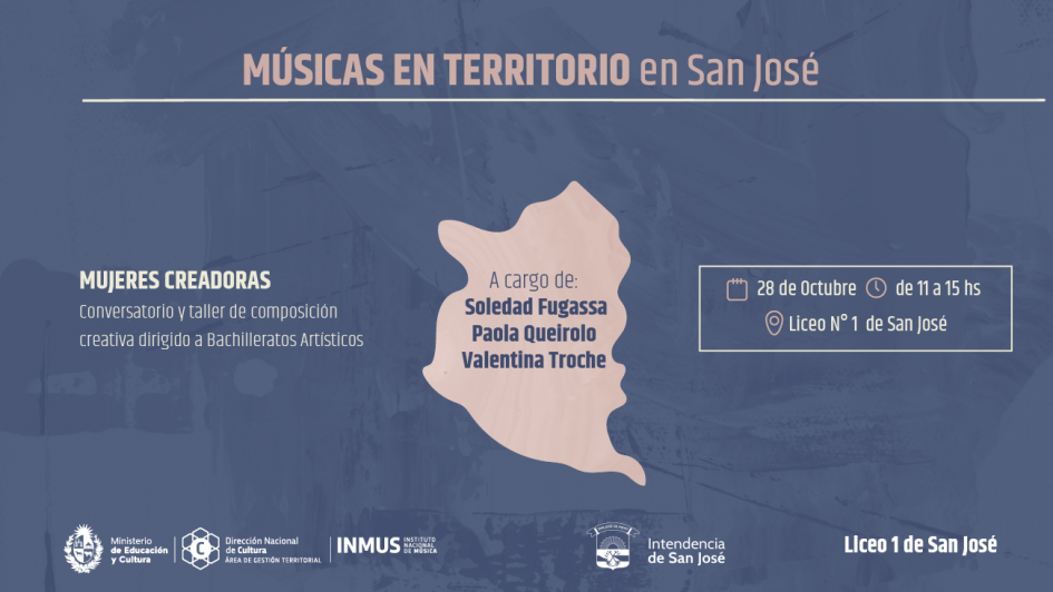Mujeres creadoras mapa de San José con título de la actividad