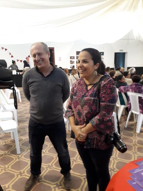 Daniel Ayala y Verónica Pécora, coordinadores departamentales de Florida Personas posan para foto