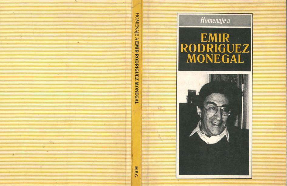 Cubierta del libro tomada de Anáforas - BIBLIOTECA DIGITAL DE AUTORES URUGUAYOS - FIC Cubierta del libro Homenaje a Emir Rodríguez Monegal