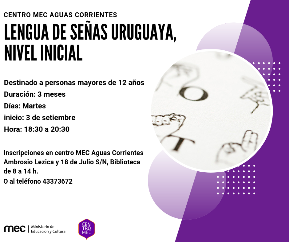 Lengua de señas uruguaya Placa de taller